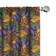 thumbnail image 1 of Ambesonne Floral Curtains, Tropicana Vibes Botany, Pair of 28"x63", Marigold Violet Purple, 1 of 5