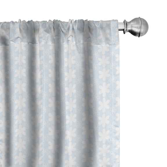 Ambesonne Floral Curtains, Vertical Spring Flowers, Pair of 28"x63", Pale Blue White