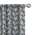 thumbnail image 1 of Ambesonne Floral Curtains, Vibrant Little Blooms, Pair of 28"x95", Night Blue Ivory, 1 of 5