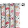 thumbnail image 1 of Ambesonne Floral Curtains, Vibrant and Doodle Style, Pair of 28"x95", Multicolor, 1 of 5