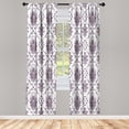 thumbnail image 1 of Ambesonne Floral Curtains, Victorian Floral Art Pattern, Pair of 28"x63", Eggplant, 1 of 2