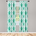 thumbnail image 1 of Ambesonne Floral Curtains, Victorian Floral Art Pattern, Pair of 28"x63", Jade Green, 1 of 2
