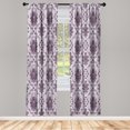 thumbnail image 1 of Ambesonne Floral Curtains, Victorian Floral Art Pattern, Pair of 28"x63", Purple Grey, 1 of 2