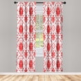 thumbnail image 1 of Ambesonne Floral Curtains, Victorian Floral Art Pattern, Pair of 28"x63", Scarlet, 1 of 2