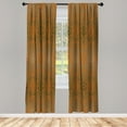 thumbnail image 1 of Ambesonne Floral Curtains, Victorian Lace Flowers Print, Pair of 28"x95", Caramel Dimgray, 1 of 2