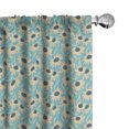 thumbnail image 1 of Ambesonne Floral Curtains, Vintage Flowers Ornament, Pair of 28"x95", Pale Peach and Cadet Blue, 1 of 5