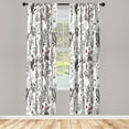thumbnail image 1 of Ambesonne Floral Curtains, Vintage Garden Print Classic, Pair of 28"x95", Pale Maroon, 1 of 2