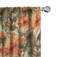thumbnail image 1 of Ambesonne Floral Curtains, Warm Flowers Leaves Print, Pair of 28"x95", Pale Vermilion and Fawn, 1 of 1