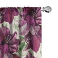 thumbnail image 1 of Ambesonne Floral Curtains, Watercolor Flowers Lines, Pair of 28"x63", Dark Magenta and Slate Brown, 1 of 5