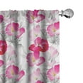thumbnail image 1 of Ambesonne Floral Curtains, Watercolor Poppy Romance, Pair of 28"x95", Magenta Pink Grey, 1 of 5