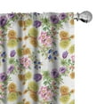 thumbnail image 1 of Ambesonne Floral Curtains, Watercolor Romantic Art, Pair of 28"x95", Multicolor, 1 of 5