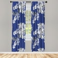 thumbnail image 1 of Ambesonne Floral Curtains, Watercolor Shabby Ornaments, Pair of 28"x63", Cobalt Blue, 1 of 2