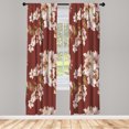 thumbnail image 1 of Ambesonne Floral Curtains, Watercolor Shabby Ornaments, Pair of 28"x63", Pale Maroon, 1 of 2