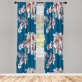 thumbnail image 1 of Ambesonne Floral Curtains, Watercolor Shabby Ornaments, Pair of 28"x63", Sea Blue, 1 of 2