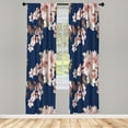 thumbnail image 1 of Ambesonne Floral Curtains, Watercolor Shabby Ornaments, Pair of 28"x84", Night Blue, 1 of 2