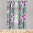 thumbnail image 1 of Ambesonne Floral Curtains, Watercolor Shabby Ornaments, Pair of 28"x95", Laurel Green, 1 of 2