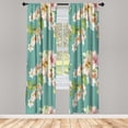 thumbnail image 1 of Ambesonne Floral Curtains, Watercolor Shabby Ornaments, Pair of 28"x95", Mint Green, 1 of 2