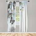 thumbnail image 1 of Ambesonne Floral Curtains, Wild Nature Monarch Fly Art, Pair of 28"x95", Taupe Grey, 1 of 2