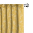 thumbnail image 1 of Ambesonne Floral Window Curtains, Wildflowers Outline Drawings, Each 28" W x 63" L, Mustard and White, 1 of 5