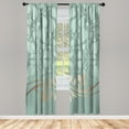 thumbnail image 1 of Ambesonne Floral Curtains, Yellow Tones Blossoming Art, Pair of 28"x84", Sage Green, 1 of 2