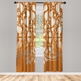 thumbnail image 1 of Ambesonne Floral Curtains, Yellow Tones Blossoming Art, Pair of 28"x95", Burnt Orange, 1 of 2