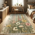 thumbnail image 1 of Ambesonne Floral Decorative Rug Carpet, Vintage Botanical Blossoms, 5' 1" X 7' 5", Beige Reseda Green and Blush, 1 of 5