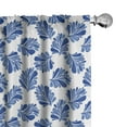 thumbnail image 1 of Ambesonne Floral Design Window Curtains, Watercolor Leaf Boho, Each 28" W x 95" L, Blue White Grey, 1 of 4
