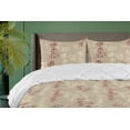 thumbnail image 1 of Ambesonne Floral Design Down Alternative Quilt Comforter, Japan Simple Flowers, Twin XL, Pale Khaki Burgundy Rose, 1 of 5