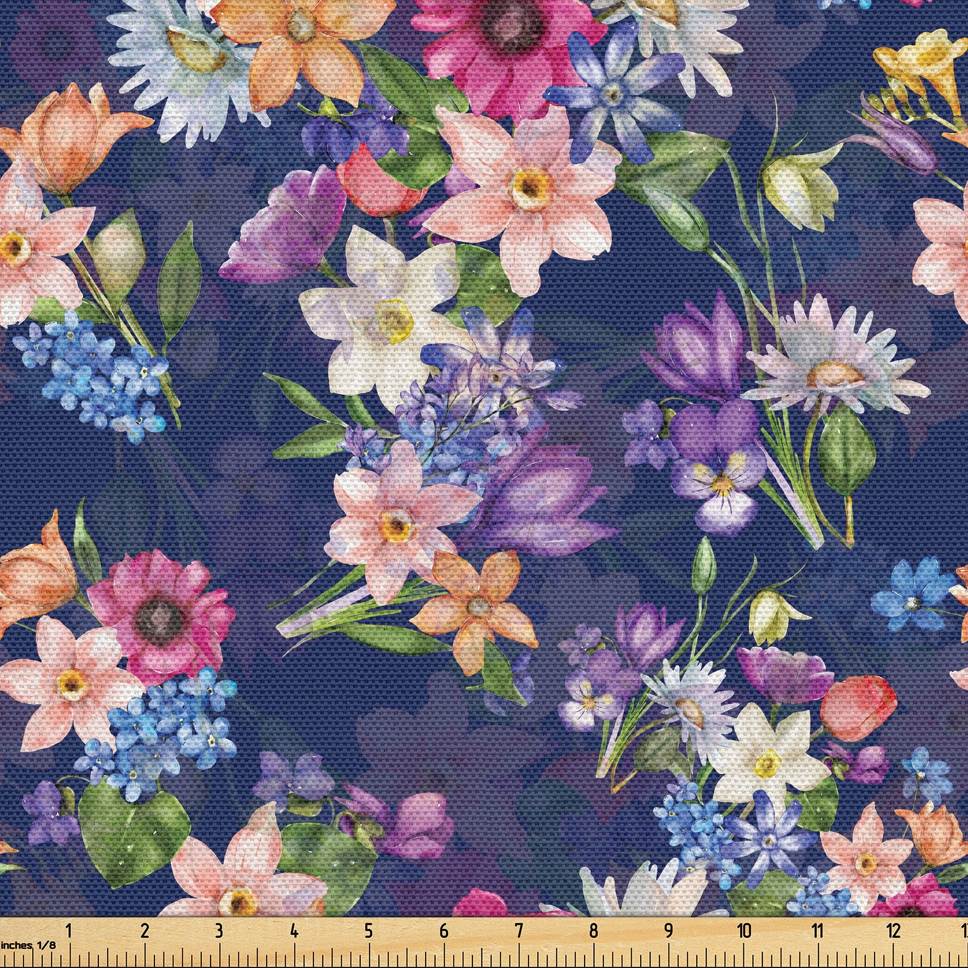Ambesonne Floral Design Fabric by the Yard Upholstery, Springtime ...