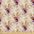 thumbnail image 1 of Ambesonne Floral Design Fabric by the Yard Upholstery, Bloom Vintage Neutral, 1 Yard, Eggplant Lilac Champagne, 1 of 1