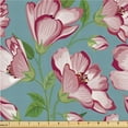 thumbnail image 1 of Ambesonne Floral Design Fabric by the Yard Upholstery, Retro Minimal Blooms, 3 Yards, Fern Green Pale Rose Rose, 1 of 5