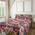 thumbnail image 1 of Ambesonne Floral Design Fitted & Flat Sheet with Sham 3 Pcs Set, Jumble Cactus Flowers, Twin, Dark Coral Laurel Green, 1 of 5