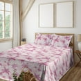 thumbnail image 1 of Ambesonne Floral Design Fitted & Flat Sheet with Sham 3 Pcs Set, Retro Lily Flowers, Twin, Hot Pink Coral and Soft Pink, 1 of 1