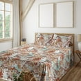 thumbnail image 1 of Ambesonne Floral Design Fitted & Flat Sheet with Shams 4 Pcs Set, Autumn Delicate Bloom, Queen, Burnt Orange Paprika Ecru, 1 of 5