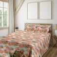thumbnail image 1 of Ambesonne Floral Design Fitted & Flat Sheet with Shams 4 Pcs Set, Boho Style Flowers, Calking, Burnt Sienna Pale Pink, 1 of 1