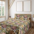 thumbnail image 1 of Ambesonne Floral Design Fitted & Flat Sheet with Shams 4 Pcs Set, Garden Rose Flowers, King, Pale Olive Green Apricot, 1 of 5