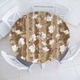 thumbnail image 1 of Ambesonne Floral Design Fitted Round Tablecloth, Autumn Flowers Beige, 40"- 44" Diameter, White Umber Pale Camel, 1 of 5