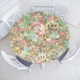thumbnail image 1 of Ambesonne Floral Design Fitted Round Tablecloth, Colorful Jumble Bloom, 45"- 56" Diameter, Sea Green and Pale Pink, 1 of 1