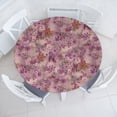 thumbnail image 1 of Ambesonne Floral Design Fitted Round Tablecloth, Flowers Dreamy Garden, 36"- 40" Diameter, Pale Lilac Lilac, 1 of 5