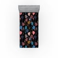 thumbnail image 1 of Ambesonne Floral Design Fitted Sheet, Art Silhouette Flower, Twin Size, Pastel Pink Sea Blue, 1 of 5