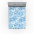 thumbnail image 1 of Ambesonne Floral Design Fitted Sheet, Asian Soft Sky Colors, California King, Sea Blue and Pale Azure Blue, 1 of 5