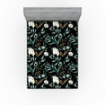 thumbnail image 1 of Ambesonne Floral Design Fitted Sheet, Exotic Leafy Hibiscus, Full Size, Sea Green Fawn Eggshell, 1 of 5