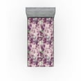 thumbnail image 1 of Ambesonne Floral Design Fitted Sheet, Grunge Jungle Boho, Twin Size, Shamrock Green Eggplant, 1 of 5