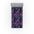 thumbnail image 1 of Ambesonne Floral Design Fitted Sheet, Grunge Lilac Pattern, Twin Size, Magenta Pale Purple Plum, 1 of 5