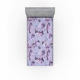 thumbnail image 1 of Ambesonne Floral Design Fitted Sheet, Leaves Boho Print, Twin Size, Pale Purple Pastel Purple, 1 of 5