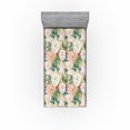 thumbnail image 1 of Ambesonne Floral Design Fitted Sheet, Nostalgic Rose Art, Twin Size, Peacock Green Champagne, 1 of 5