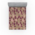 thumbnail image 1 of Ambesonne Floral Design Fitted Sheet, Retro Flowers Petals, Full Size, Plum Pale Olive Green, 1 of 5