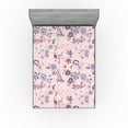 thumbnail image 1 of Ambesonne Floral Design Fitted Sheet, Springtime Flowers, Full Size, Rose Lavender Maroon, 1 of 5