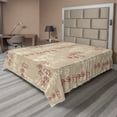 thumbnail image 1 of Ambesonne Floral Design Flat Bedding Sheet Soft Top Sheet, Japan Simple Flowers, King, Pale Khaki Burgundy Rose, 1 of 1