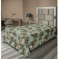thumbnail image 1 of Ambesonne Floral Design Flat Bedding Sheet Soft Top Sheet, Japanese Anime Blooms, Twin XL, Almond Green Dark Khaki, 1 of 1